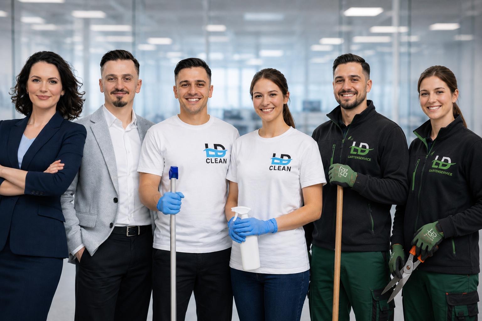 Das Team von LD Clean – Gebäudereinigung und Gartenservice